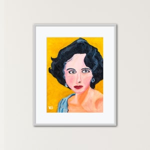 Printable Elizabeth Taylor Oil Painting Print, Digital Download, Wall Decor, Home Gallery