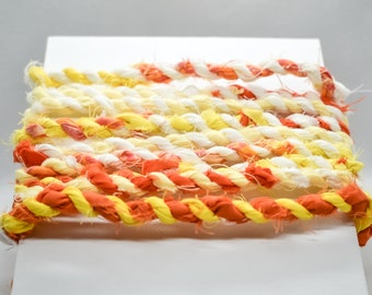 Candy Corn Fabric Cord, Halloween Decor, Fabric Twine