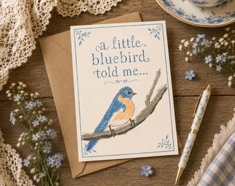 Biglietto di auguri con uccellino azzurro