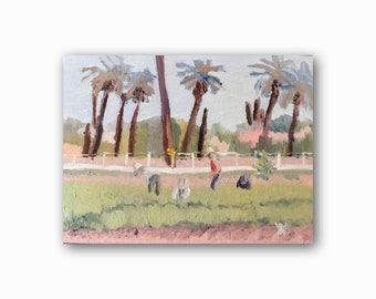 Workers in the Field Original Oil Painting, Wall Decor, Home Gallery