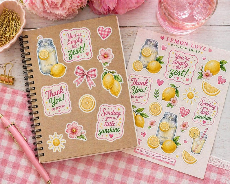 Lemon Love Sticker Set Digital Download - Etsy