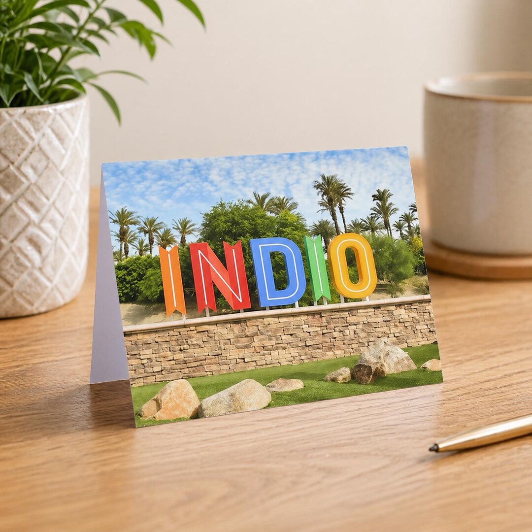 Indio California Sign Greeting Card, Desert Photography, Coachella ...