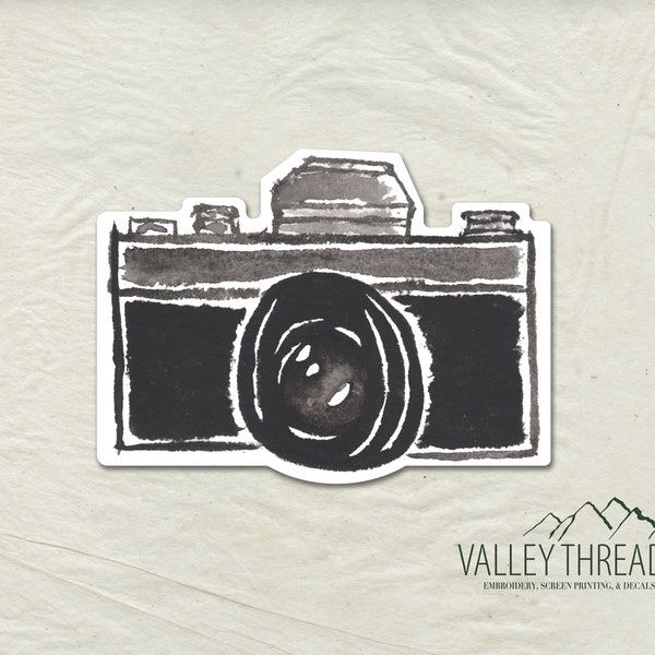 Camera Decal - Camera Vinyl Sticker - Watercolor Camera Decal - Vintage Camera Decal - Car Window Decal - Laptop Sticker - Tumbler Decal