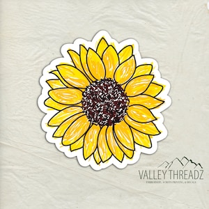 Sunflower Decal Sunflower Vinyl Sticker Sunflower Sticker Car Window Decal Sticker Flower Sticker Laptop Sticker Tumbler Decal image 1