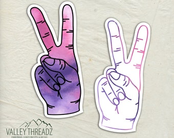 Peace Sign Decal - Peace Sign Vinyl Sticker - Watercolor Peace Decal - Car Window Decal - Hipster Stickers - Laptop Sticker - Tumbler Decal