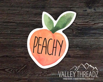 Peachy Decal - Peach Vinyl Sticker - Watercolor Peach Decal - Car Window Decal - Stickers - Car Decal - Laptop Sticker - Tumbler Decal