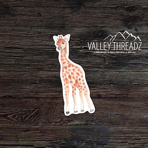 Giraffe Decal - Giraffe Vinyl Sticker - Watercolor Giraffe Decal - Car Window Decal - Laptop Sticker - Tumbler Decal