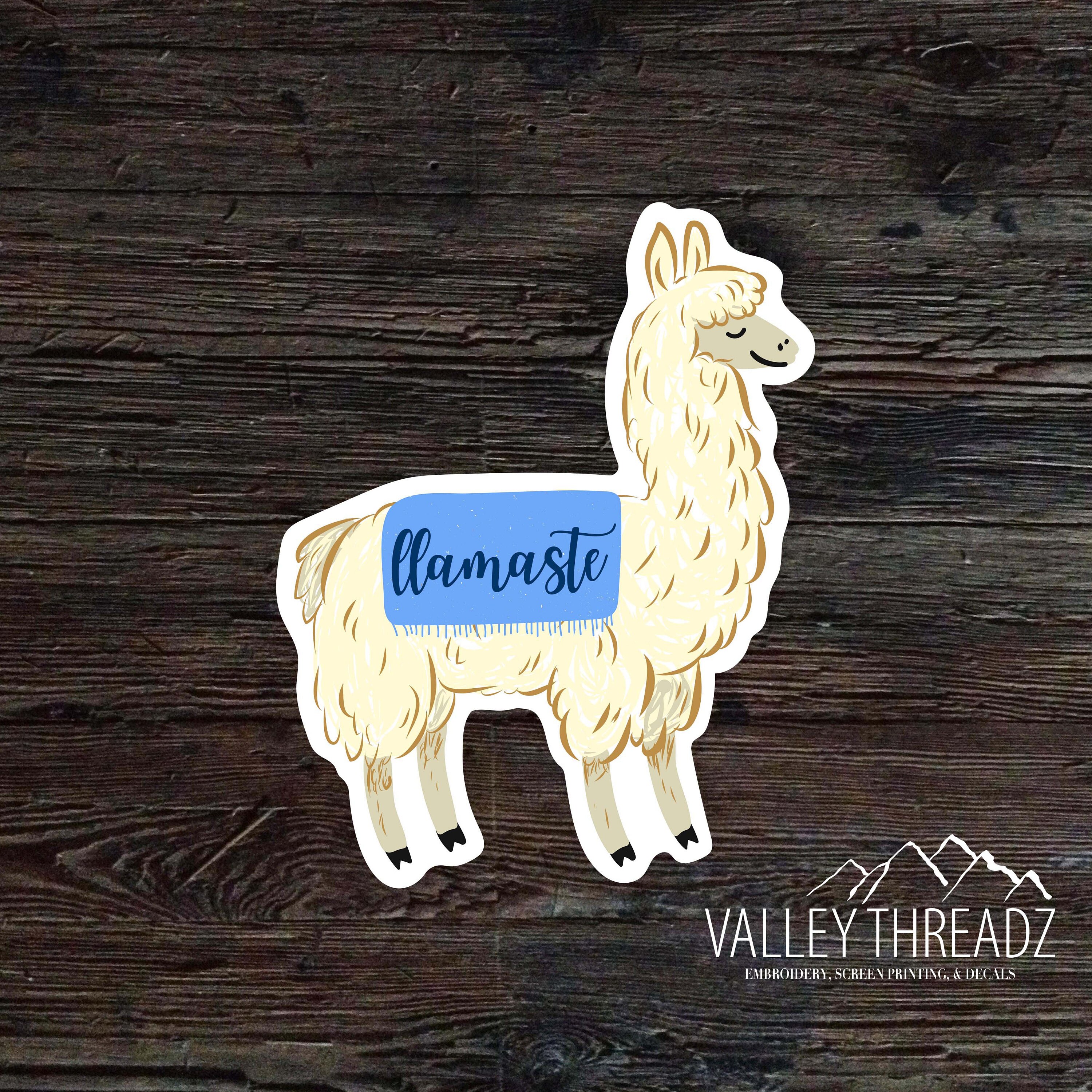Llama Decal Llama Vinyl Sticker Llama Sticker Llamaste Etsy