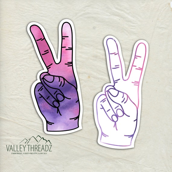 Peace Sign Decal - Peace Sign Vinyl Sticker - Watercolor Peace Decal - Car Window Decal - Hipster Stickers - Laptop Sticker - Tumbler Decal