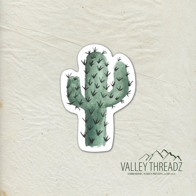 Cactus Decal Cactus Vinyl Sticker Watercolor Cactus Decal Etsy