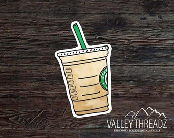 Coffee Cup Decal - Coffee Vinyl Decal -Iced Coffee Sticker - Car Window Decal - Laptop Sticker - Tumbler Decal - Vinyl Sticker - Vinyl Decal