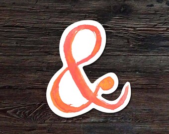 Ampersand Decal - Ampersand Vinyl Sticker - Watercolor Ampersand Decal - & Decal - Car Window Decal - Laptop Sticker - Tumbler Decal