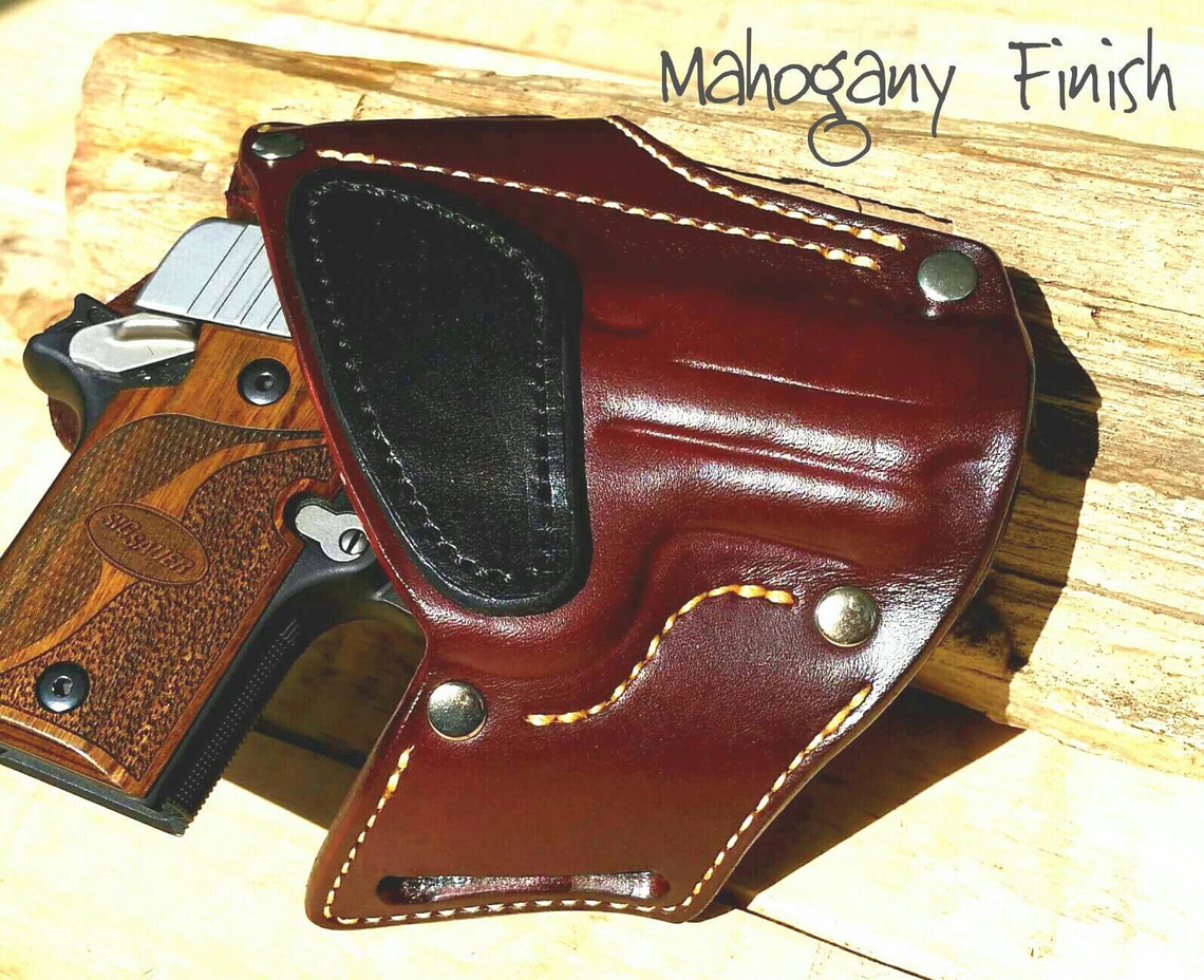 Custom built twotone OWB leather holster for Sig Sauer P938 Etsy