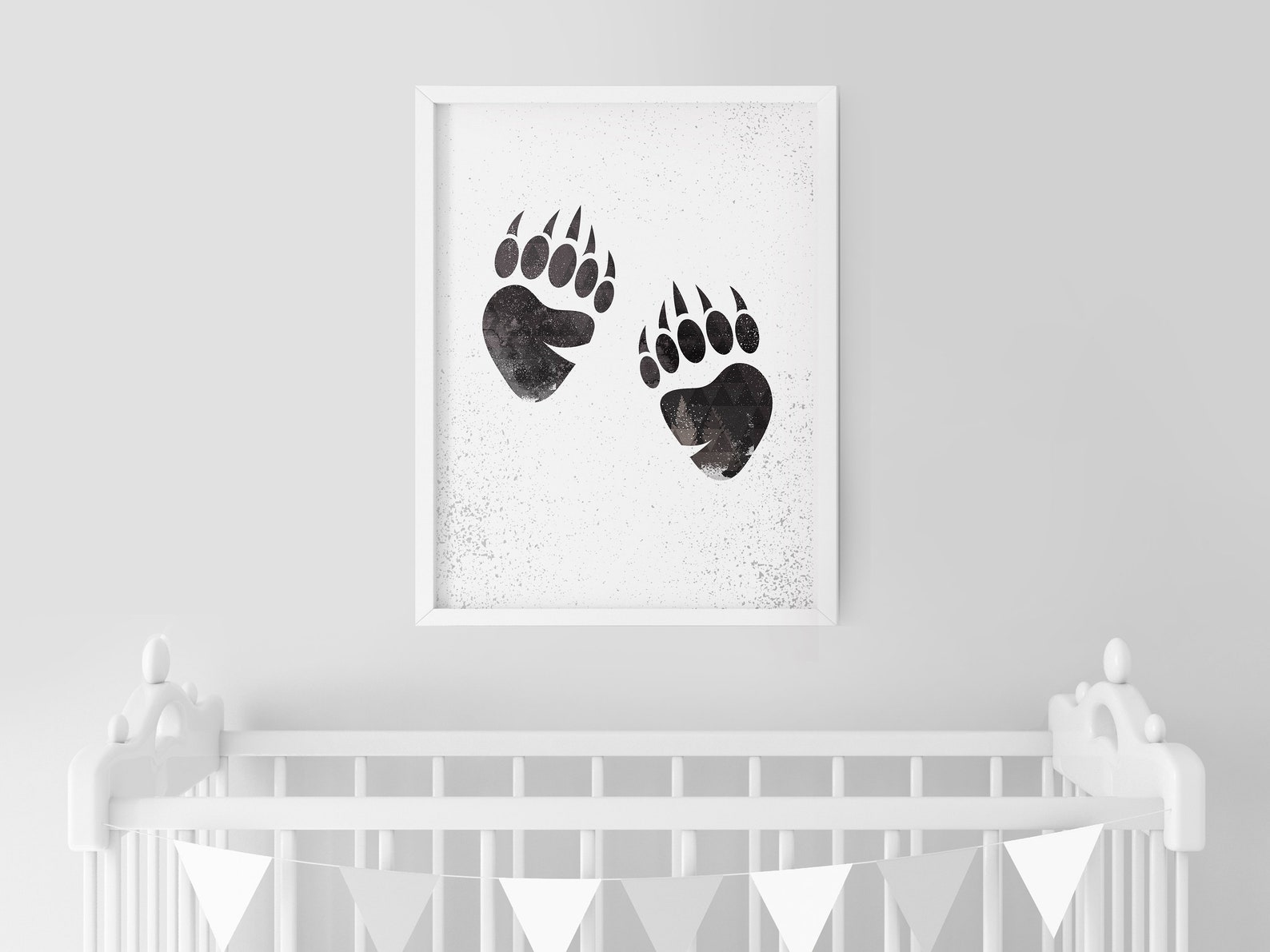 Bear Paw Print Wall Art Print Minimalist Decor Nature Print Etsy