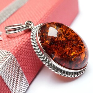 Baltic Amber Pendant, Handmade Amber Pendant, Medium Amber Pendant, Amber Pendant, Vintage Style Amber Pendant, Amber Jewelry, Amber Gift