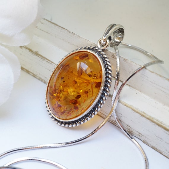 Baltic amber jewelry Raw amber necklace adult women men - Crealandia