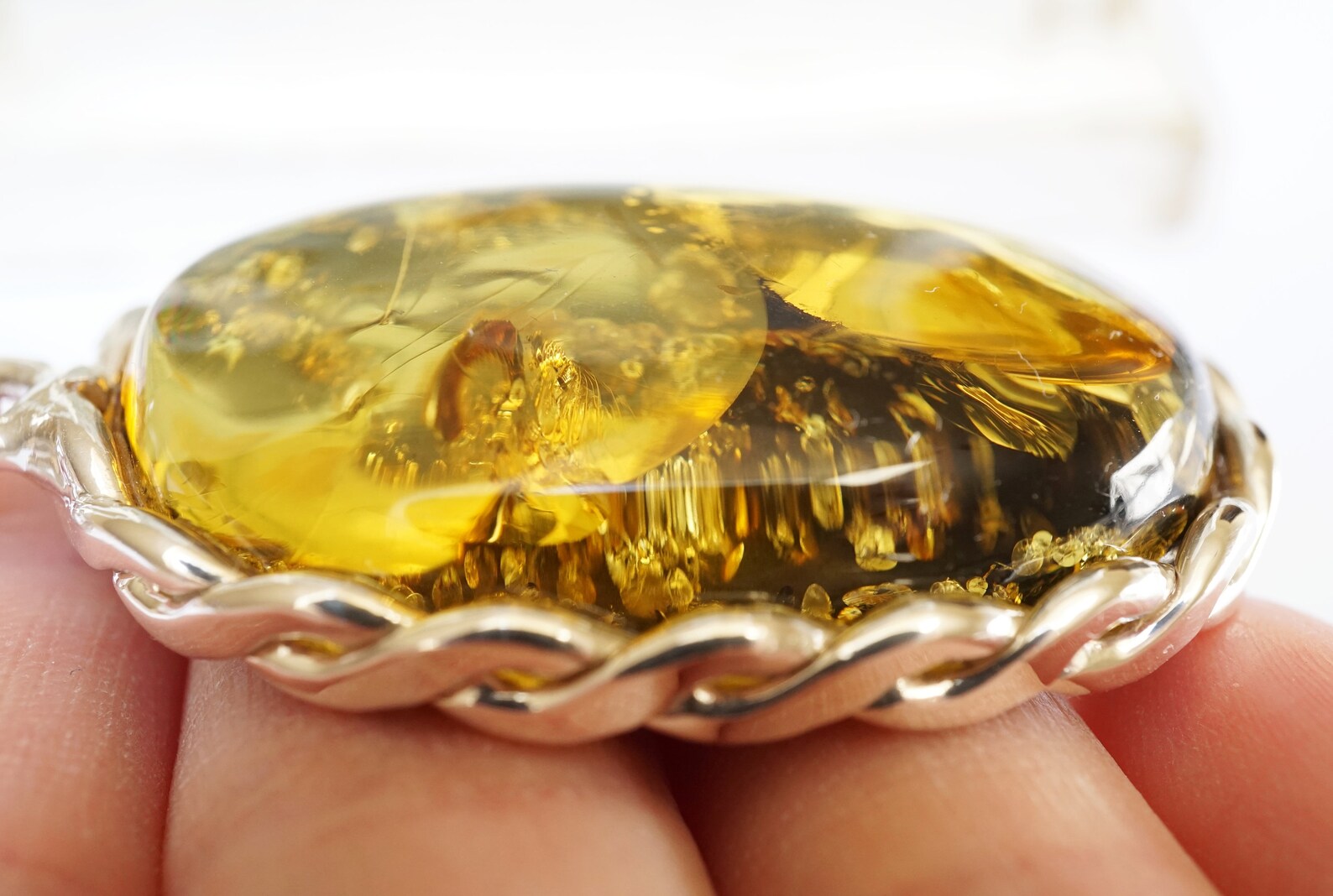 Green Amber Pendant Unique Color Of Amber Rare Color Amber Etsy