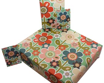 ECO Friendly Birthday Gift Wrap Wrapping Paper Sheets /& Tags by Re-wrapped\u2019 100/% Recycled Vintage Retro Yellow Dots