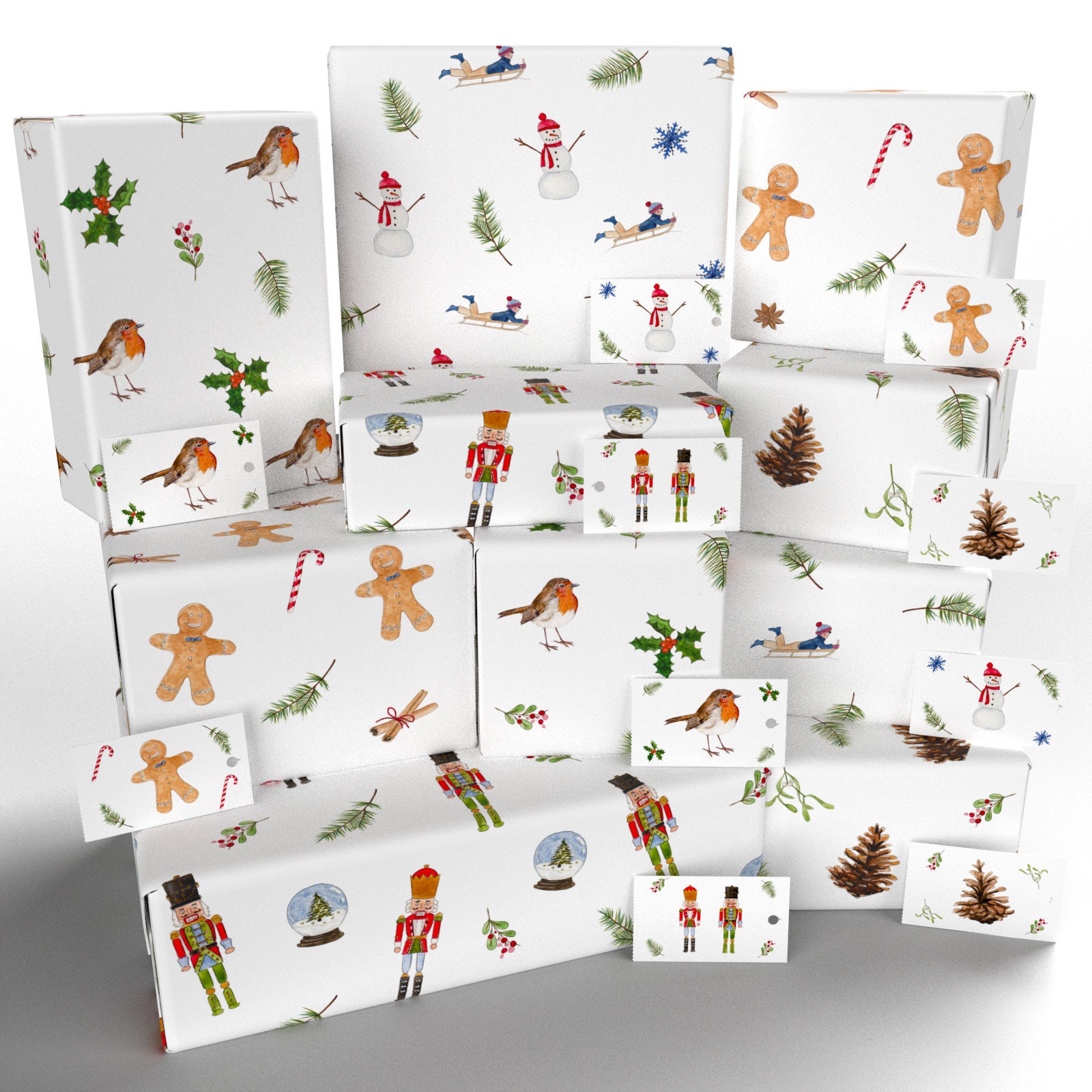 Christmas Wrapping Paper Set of 5,christmas Gift Wrap 5 Pieces