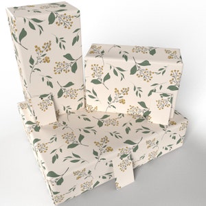 3 Blätter Luxus Botanicals 100% recycelt ECO freundliches Geschenkpapier gefaltet neu verpackt Bild 1