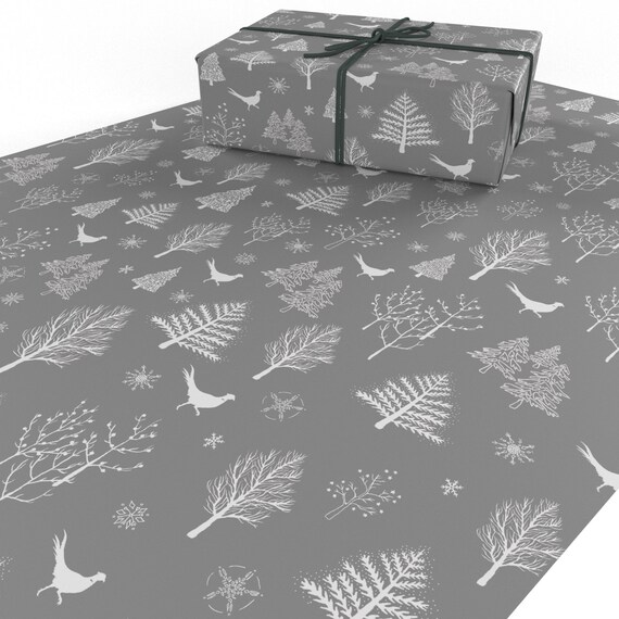 Black and White Wrapping Paper Roll Minimalist Christmas 