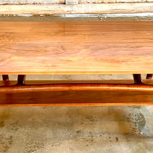 Walnut sculpted coffee table image 2