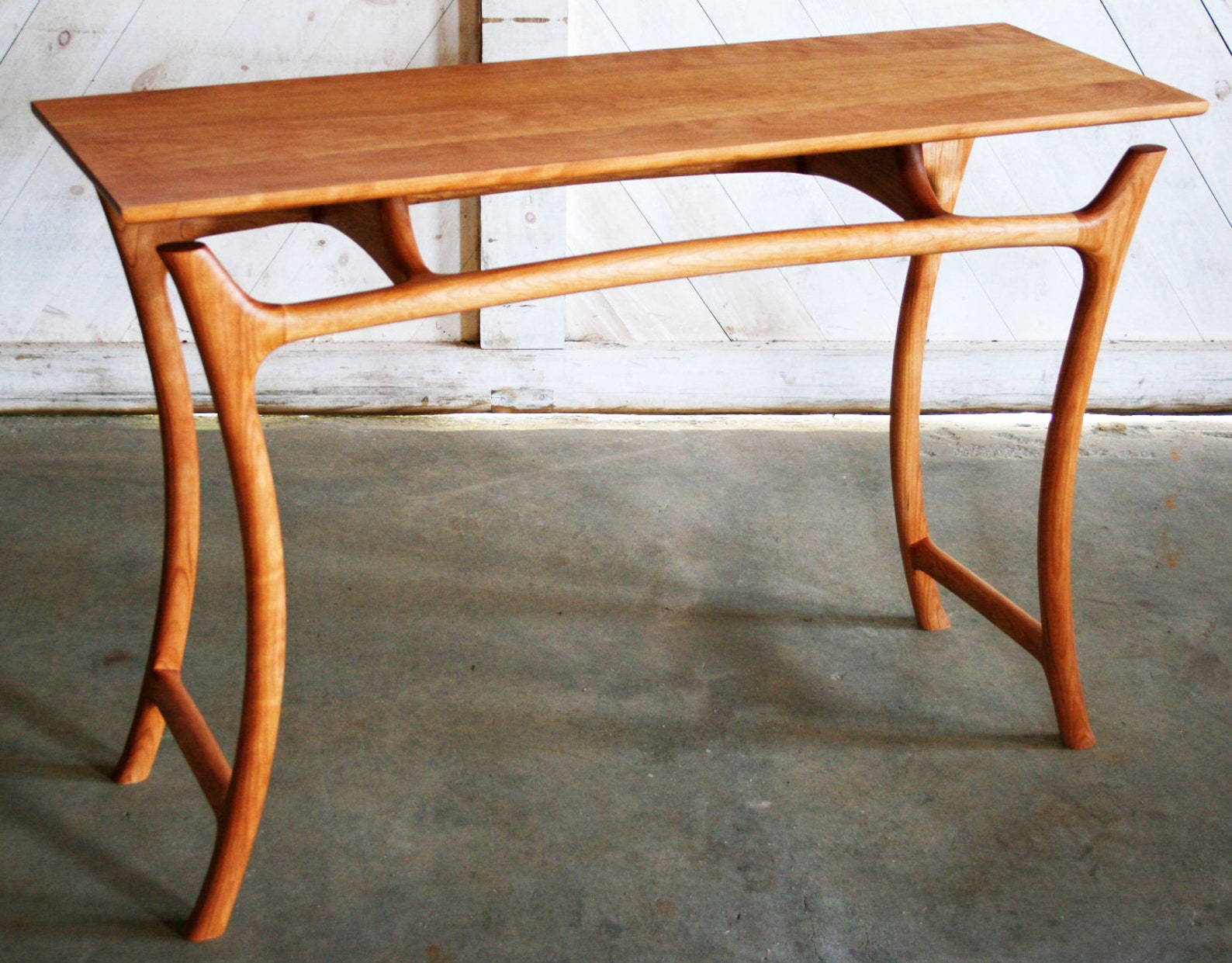 Sculpted Console Table With Curved Legs Etsy