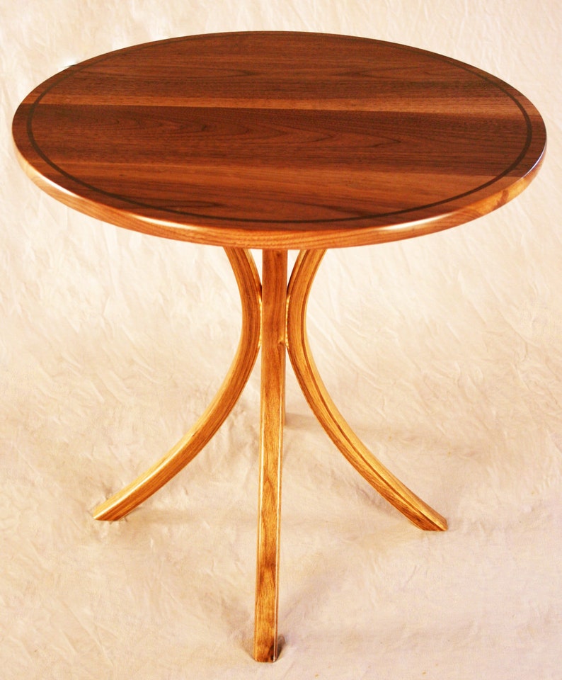 Walnut Sculpted Occasional Table image 1