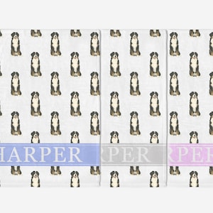 Personalized Bernese Mountain Dog Minky Baby Blanket