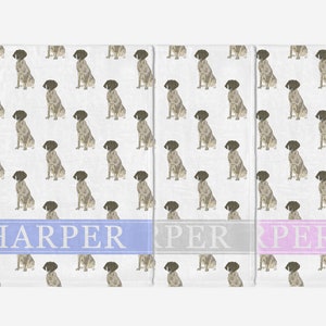 Personalized Liver and White German Shorthaired Pointer Dog Minky Baby Blanket