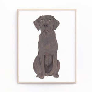 チョコレート ラブラドールの絵画、クリップアート、印刷可能、ペットの肖像画、特製カクテル メニュー、結婚式の詳細、保育室、本棚、デジタル印刷