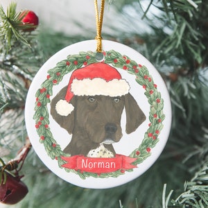 Personalized German Shorthaired Pointer (Liver & White) Hanukkah or Christmas Ornament