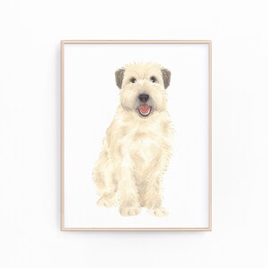 ウィートン テリアの絵画、クリップアート、印刷可能、ペットの肖像画、特製カクテル メニュー、結婚式の詳細、保育室、本棚、デジタル プリント