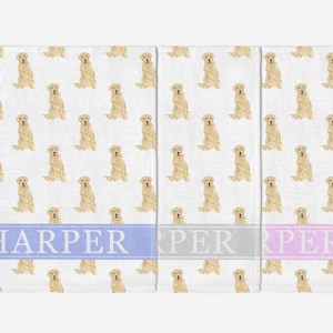 Personalized Yellow Lab Labrador Minky Baby Blanket