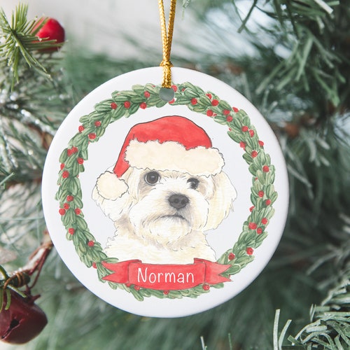 Maltese Christmas Ornament Maltese Gift Holiday Keepsake Etsy
