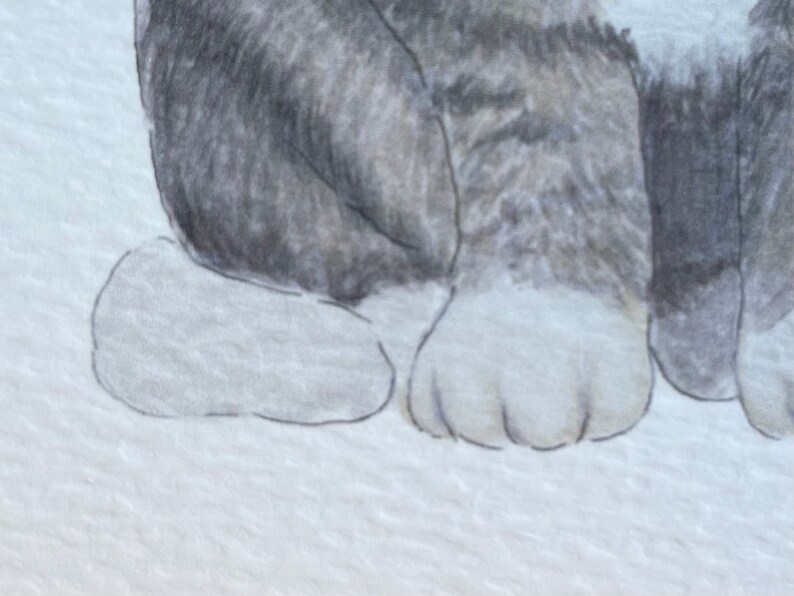 SALE - 5x7" Grey Striped Tabby Cat Fine Art Print - Etsy