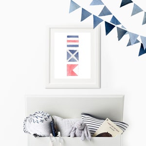 Nautical Flag Initials Fine Art Print