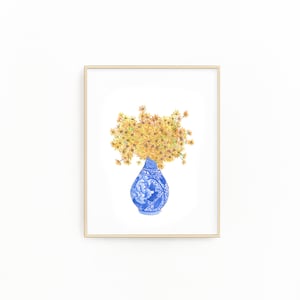 SALE - 5x7&quot; Daisies in Chinoiserie Fine Art Print