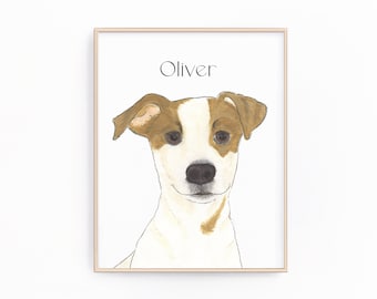 Personalized Jack Russell Terrier Fine Art Print Custom Pet Portrait Painting