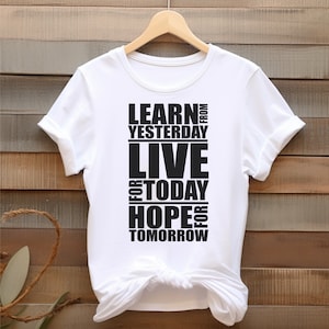 Learn from yesterday, live for today, hope for tomorrow | Mental Health Awareness, Silhouette, Cricut | Cut files | Digital Download | SVG