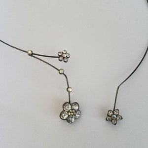 Jeweled Flower Lightweight Omega Necklace