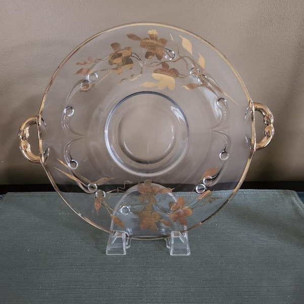 Flora Gold Glass Platter