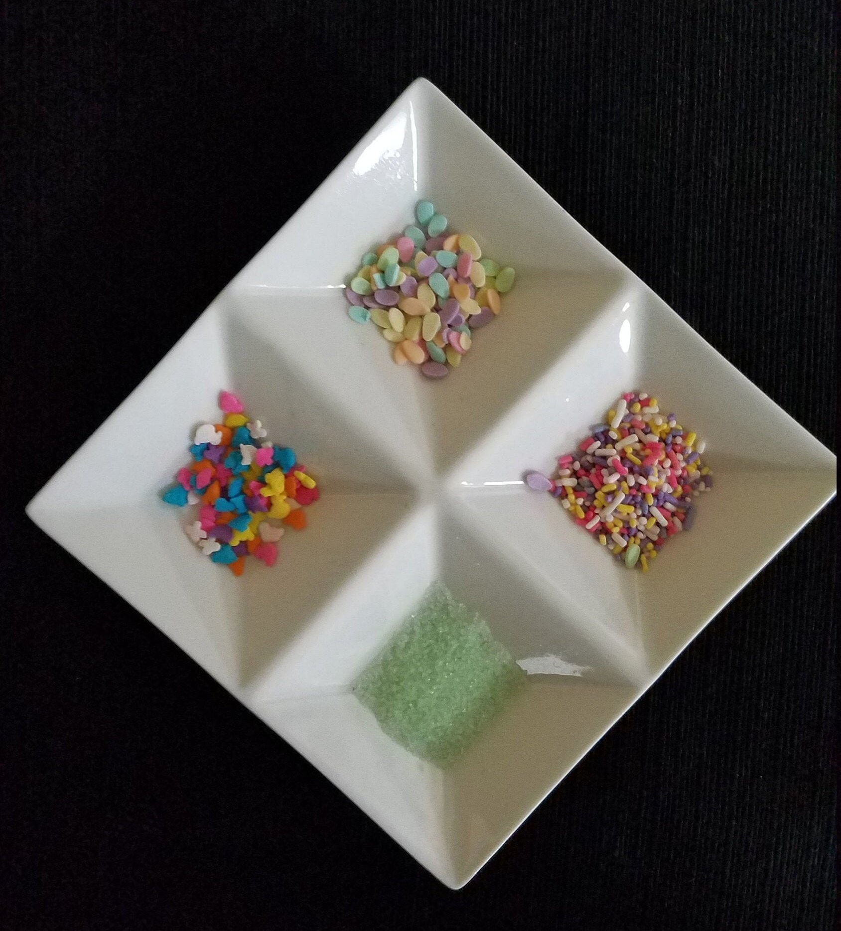 Set of Four Divided Condiment Plates - Etsy