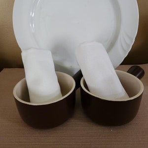 Brown Handled Onion Soup Servers