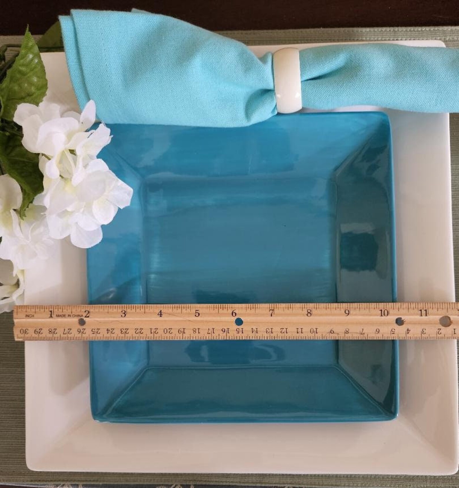 Extra Large Ultra White Square Plates Etsy