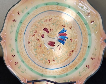 Ganz Scalloped Rooster Plate