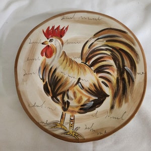 Hand-painted Rooster Plate