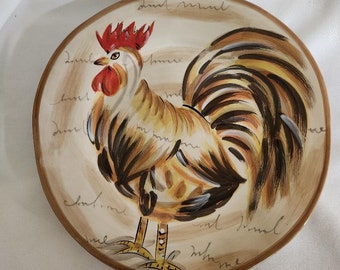 Hand-painted Rooster Plate