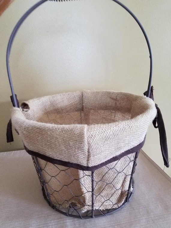 Chicken Wire Egg Basket With Handles and Includes EGGS / Wire