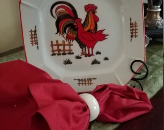 Pair of Art Deco Rooster Pates
